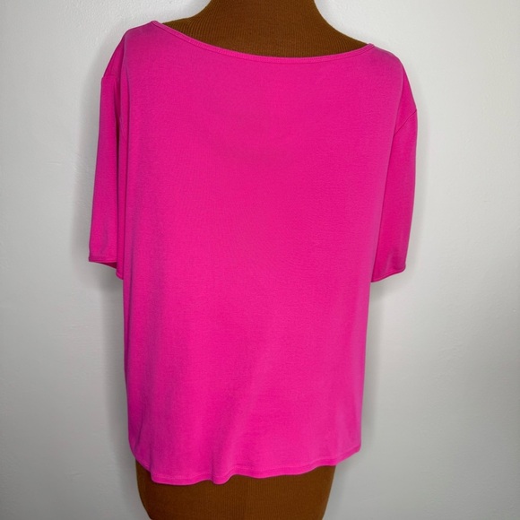 Chico's The Ultimate Tee Bright Pink Short Sleeve Size Large - Picture 2 of 5